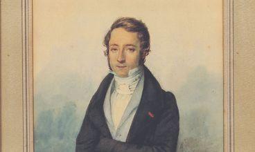 Herminie Mutel, Portrait de Joseph Daniel Guigniaut, aquarelle, 1834. École normale supérieure, Bibliothèque Ulm-LSH
