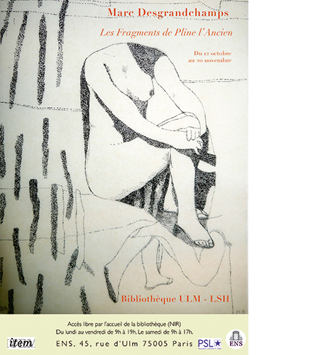 Affiche Exposition : Marc Desgrandchamps Les fragments de Pline l'Ancien